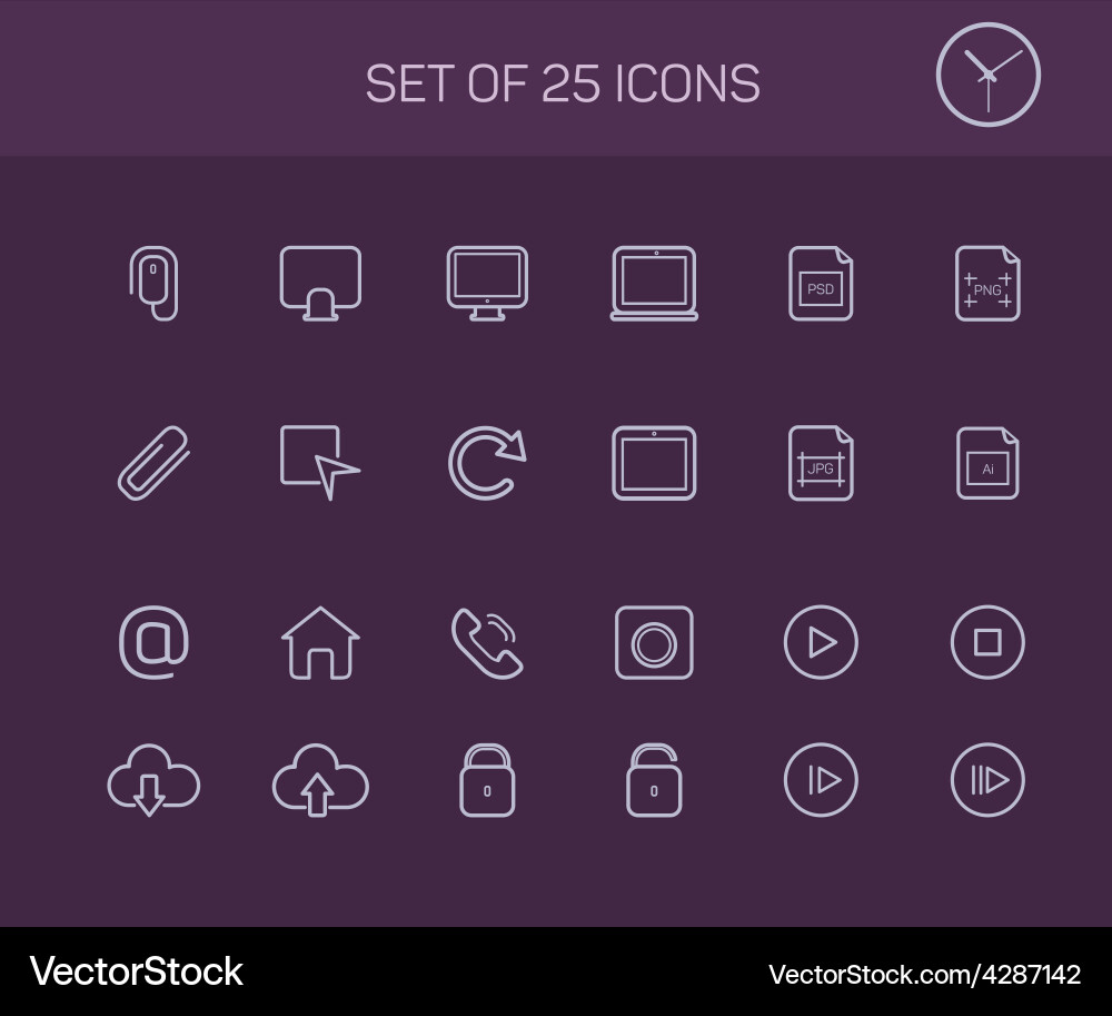 Thin line icons for web and mobile vector image