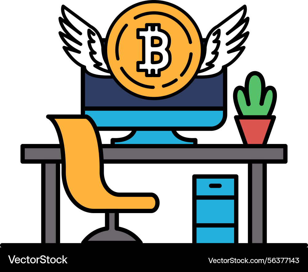 A computer monitor with large b A computer monitor with large b vector image