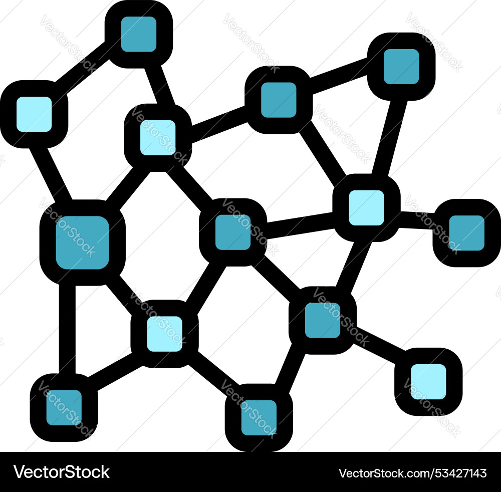 Blockchain network connecting squares with lines Blockchain network connecting squares with lines vector image