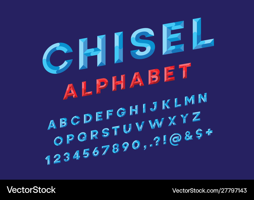 Chisel Lettering Font vector image