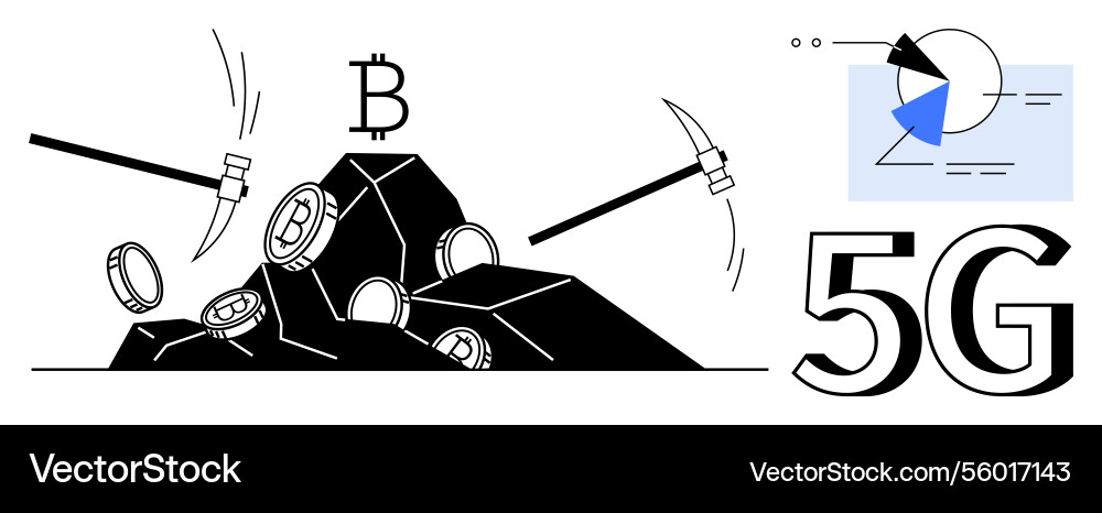 Cryptocurrency mining with blockchain data Cryptocurrency mining with blockchain data vector image