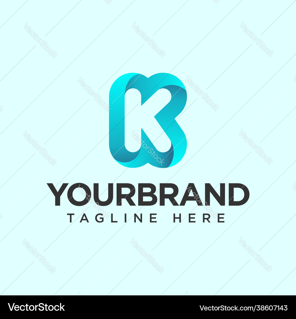 K shape gradient icon logo design element template Vector Image