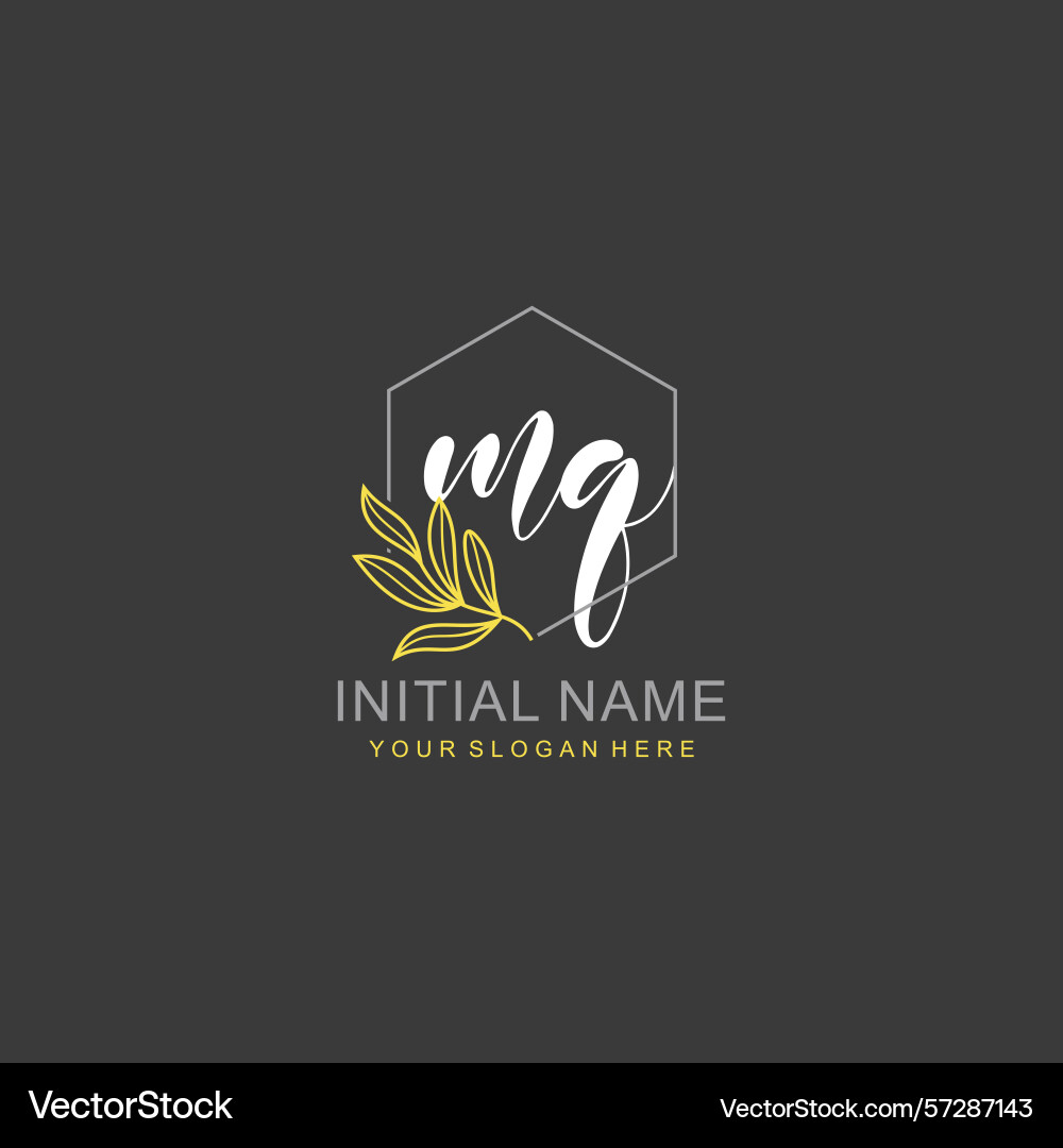 Mq initial logo templates with botanical elements Mq initial logo templates with botanical elements vector image