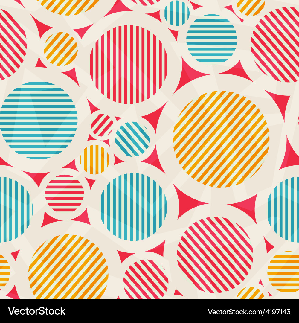 Retro Circle Seamless Pattern vector image