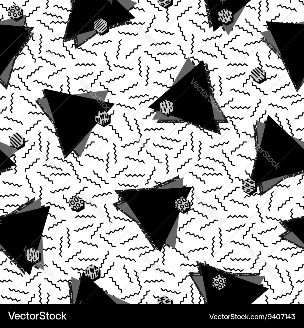 Retro Memphis Triangle Pattern Vector Image