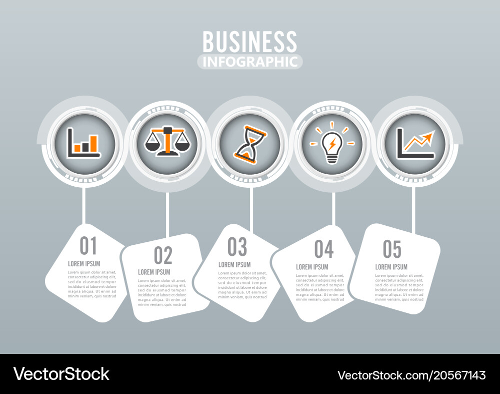 Workflow Steps & Processes Vector Image