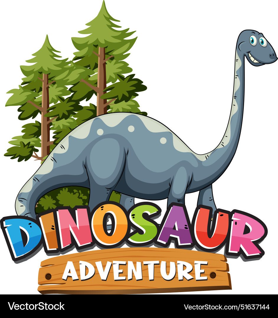 A friendly dinosaur in forest setting A friendly dinosaur in forest setting vector image