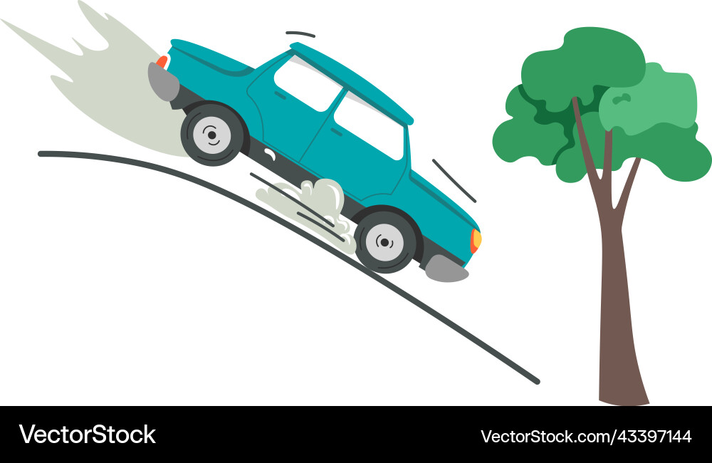 Car broke down on hill traffic accident or crash Vector Image