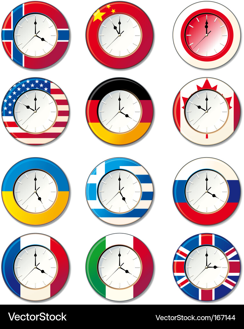 Global Time Circles Vector Image