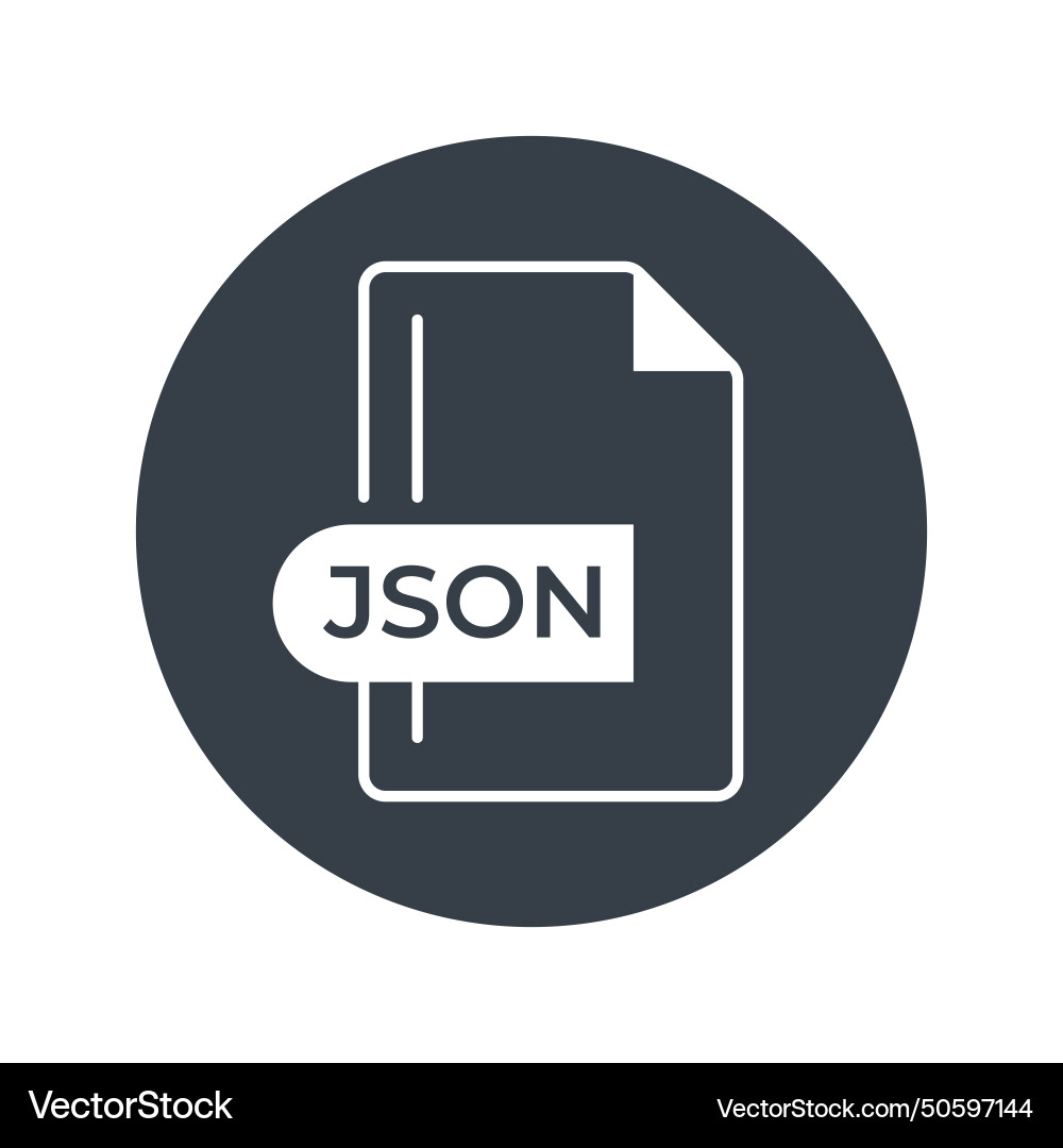 JSON File Icon - Data Format vector image