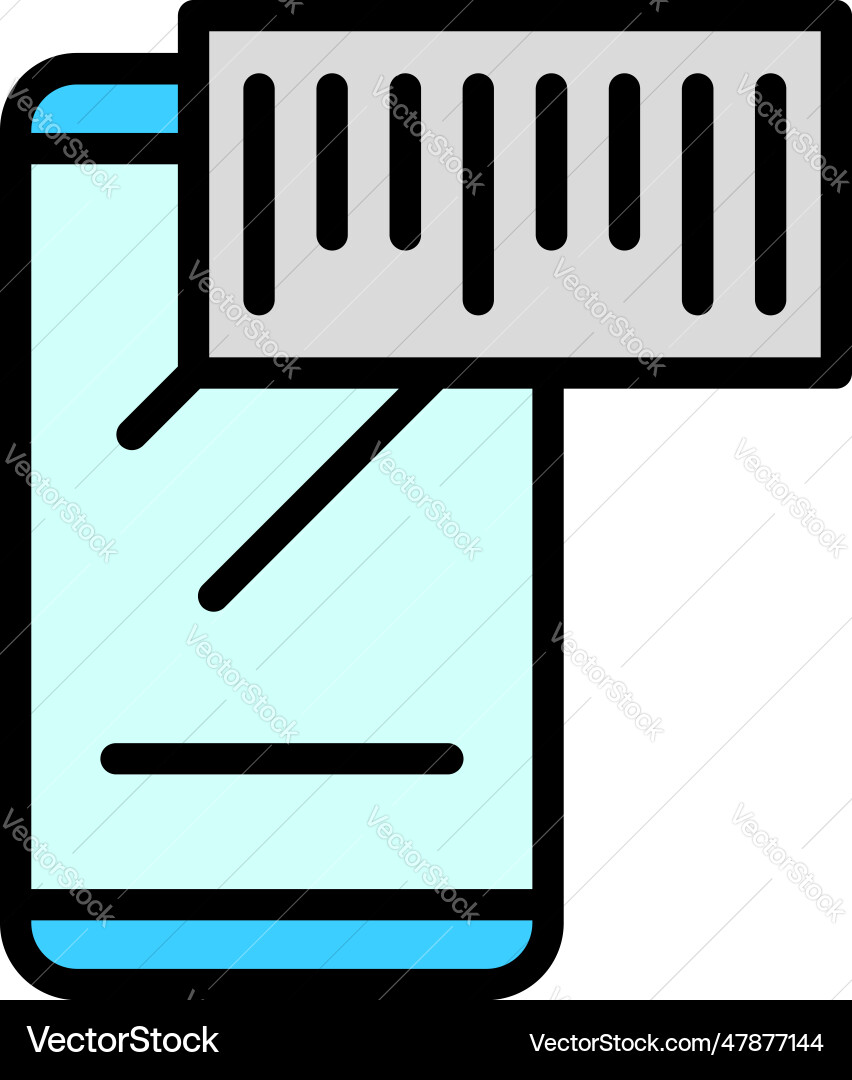 Mobile qr code icon flat Mobile qr code icon flat vector image