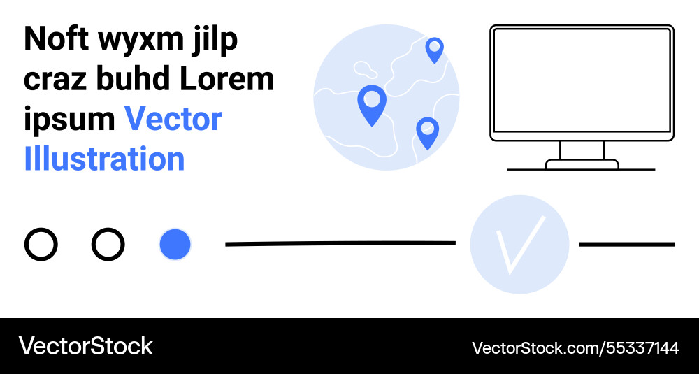 Modern interface elements with map pointers Modern interface elements with map pointers vector image