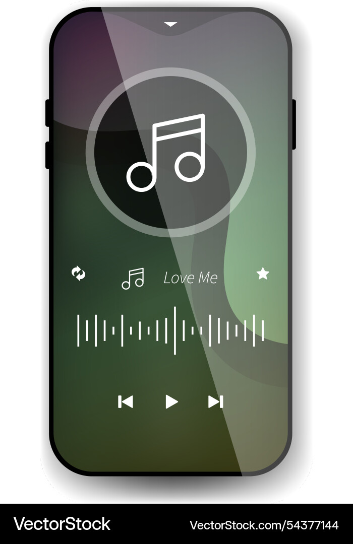 Modern music player interface with circular Vector Image