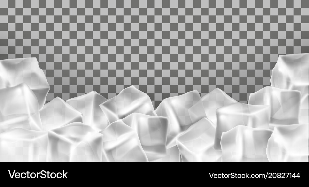 Realistic Ice Cube Frame Border Vector Image
