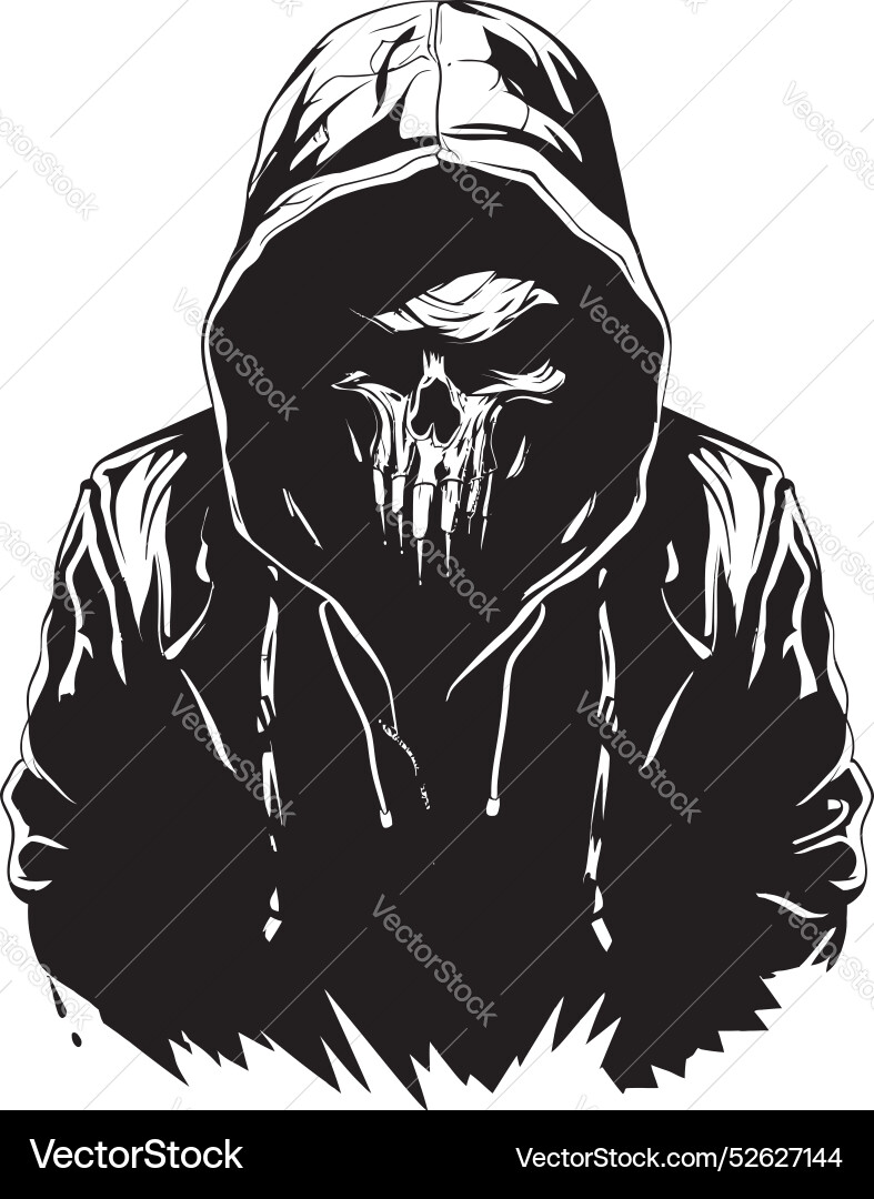 Urban bones logo design featuring hoodie wearing Urban bones logo design featuring hoodie wearing vector image