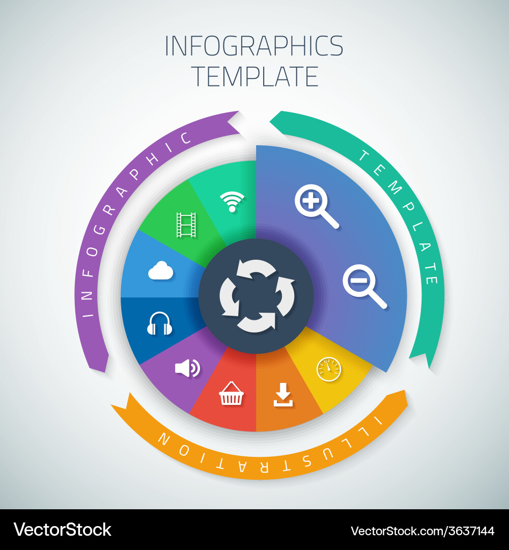 Web infographic timeline pie template layout vector image