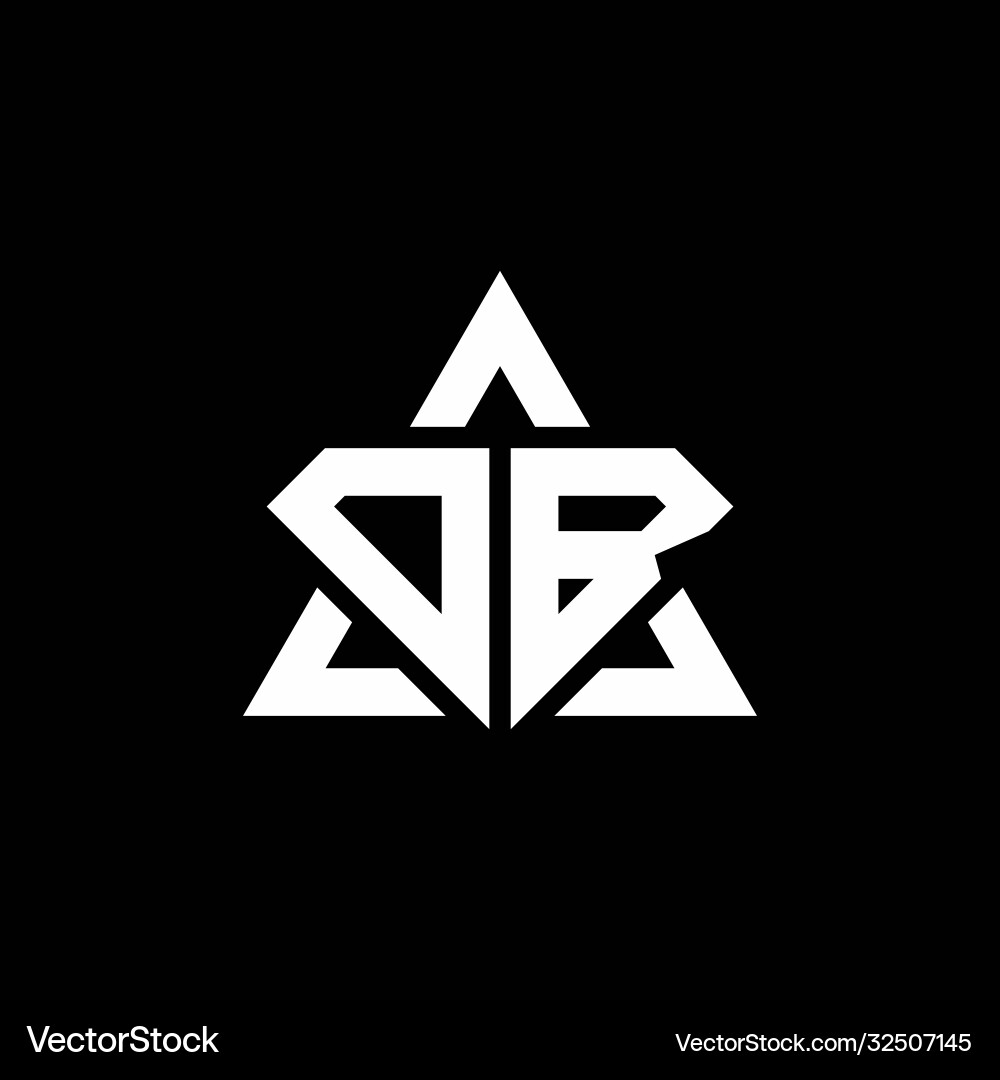 Db monogram logo with diamond shape and triangle vector image