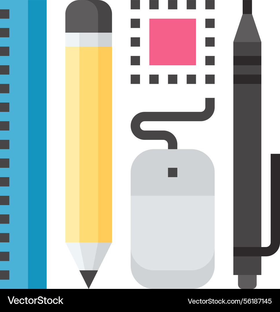 Design tools flat web icon Design tools flat web icon Vector Image