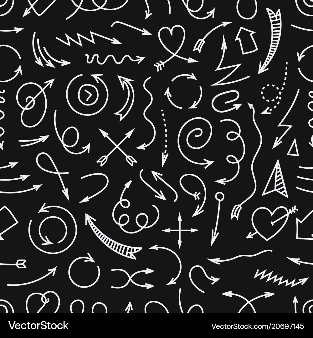 Different simple arrows seamless pattern Different simple arrows seamless pattern vector image