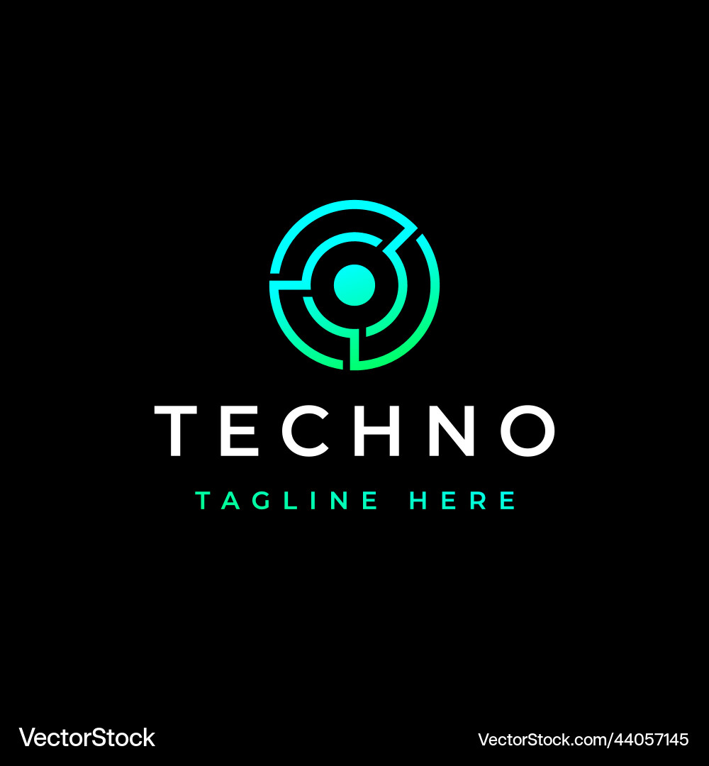 Modern Circle Tech Logo Royalty Free Vector Image