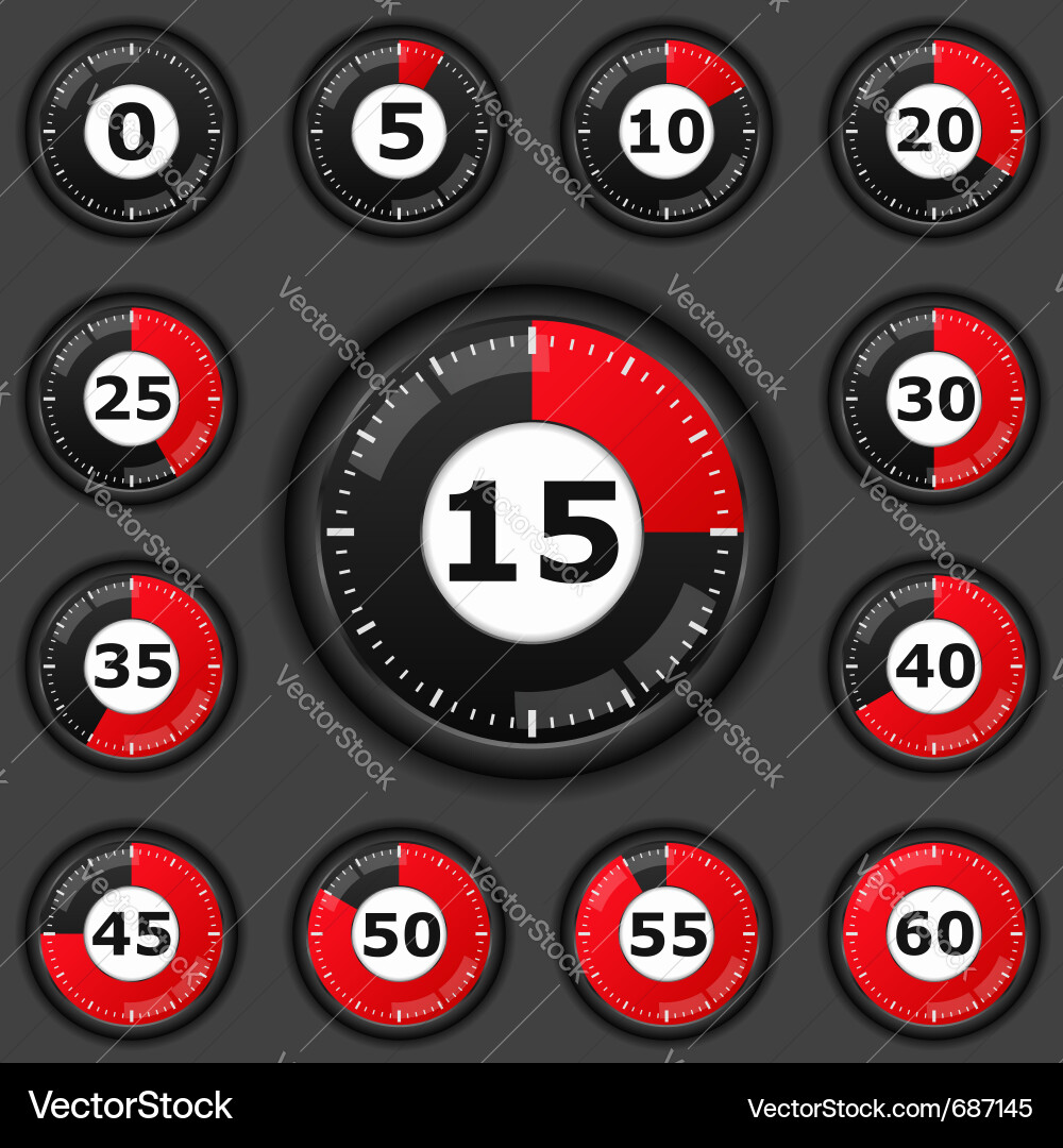 Red Stopwatch Collection vector image