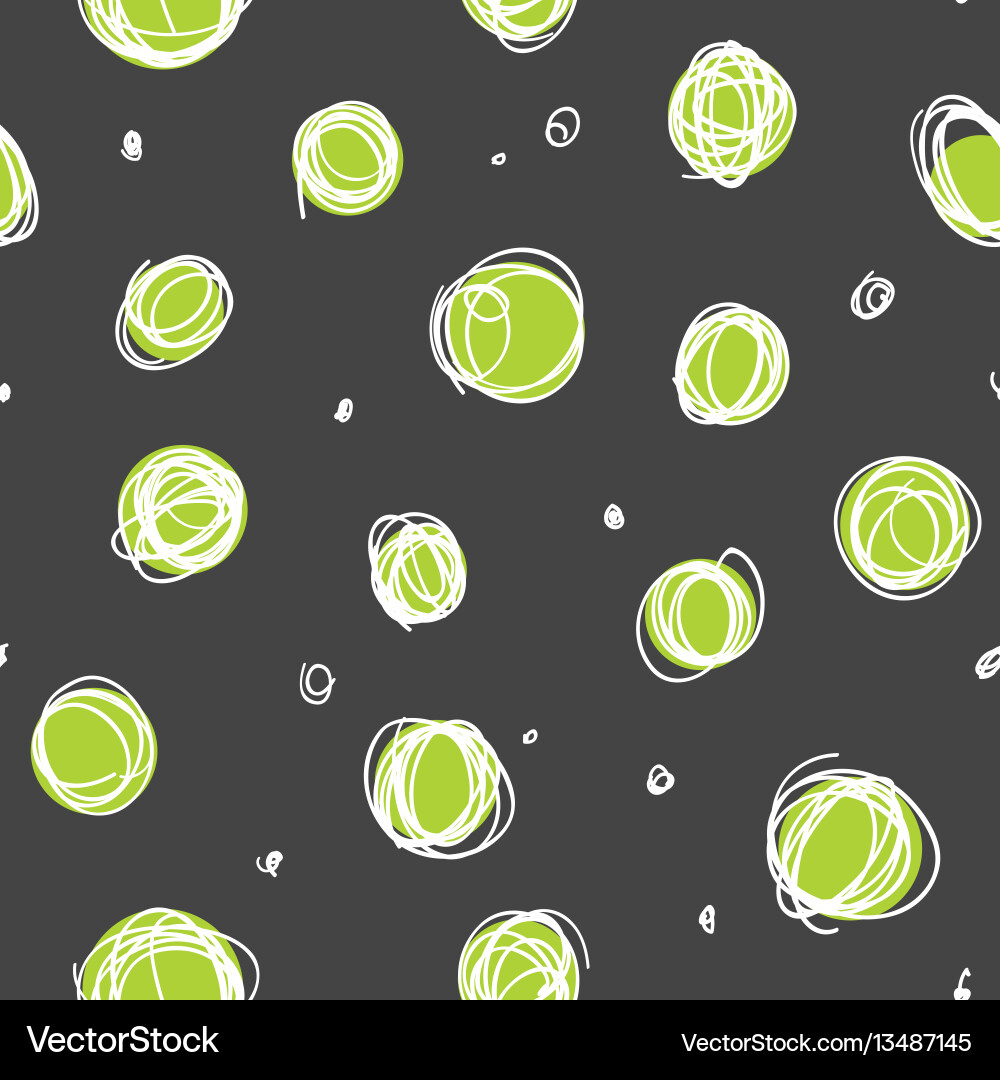 Sloppy circles random doodle dots seamless pattern Sloppy circles random doodle dots seamless pattern Vector Image