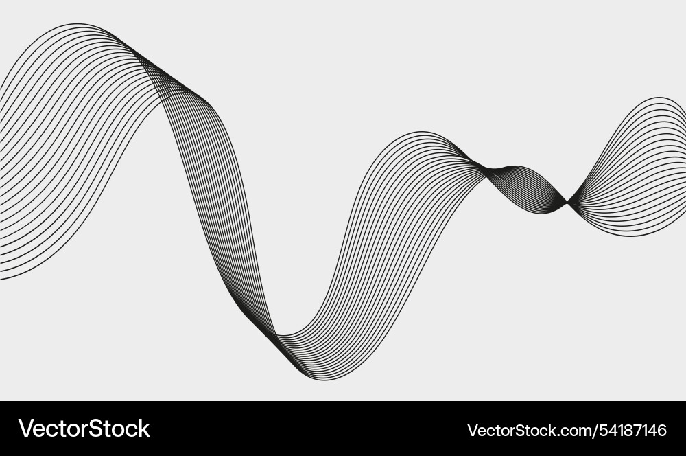 Abstract background with curved line sound waves Vector Image