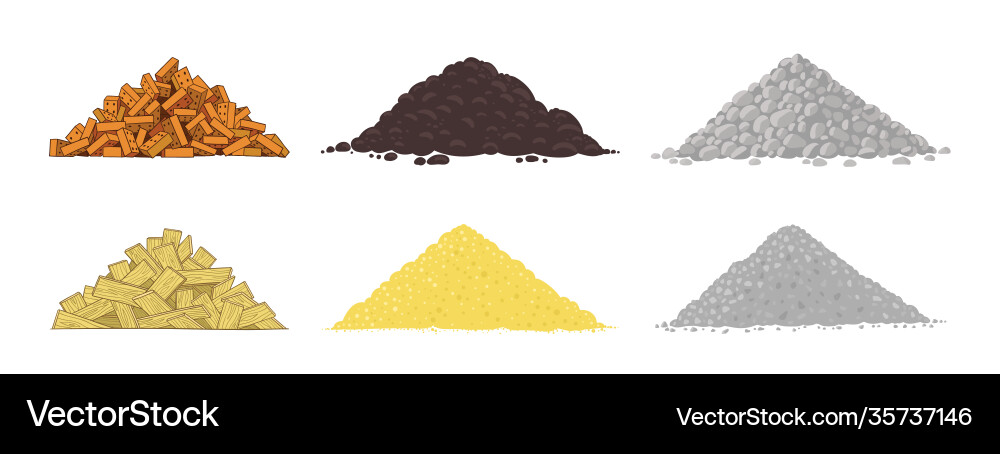 Building Material Heap Collection vector image
