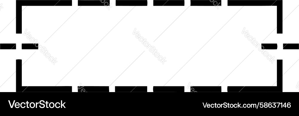 Dashed Rectangle Frame - UI Element Vector Image