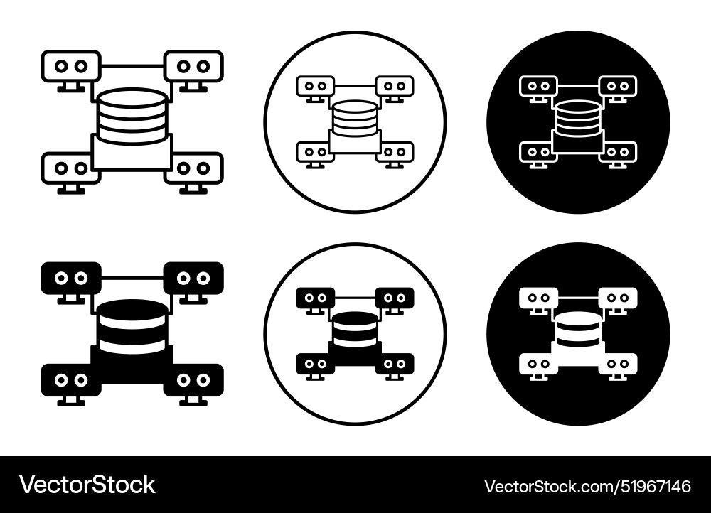 Data architecture symbol icon sign collection Vector Image