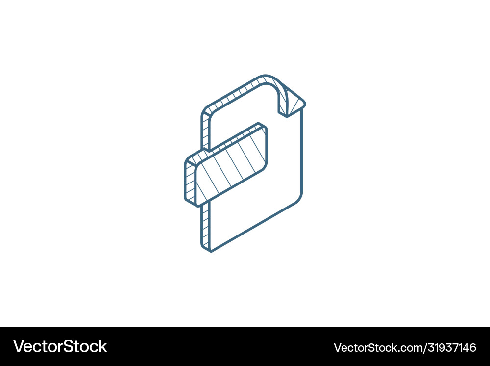 File format document isometric icon 3d line art File format document isometric icon 3d line art vector image