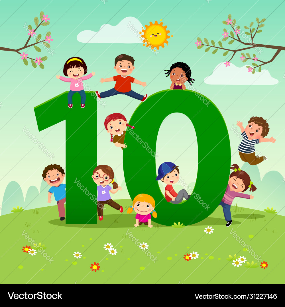 Flashcard for learning to counting number 10 Flashcard for learning to counting number 10 vector image