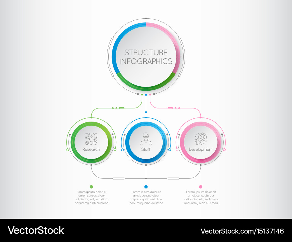 Infographics template with a three structure vector image