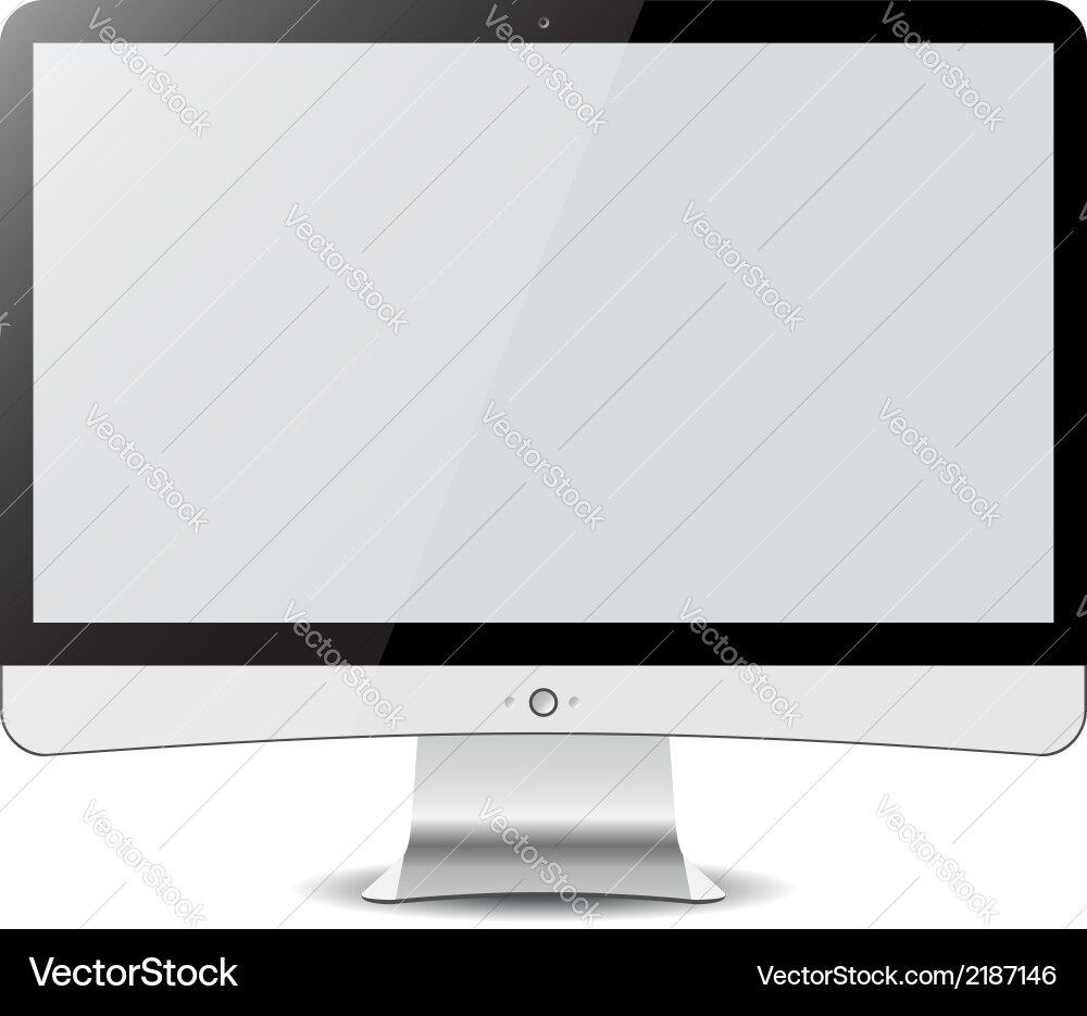Isolated Computer Display on White Background vector image