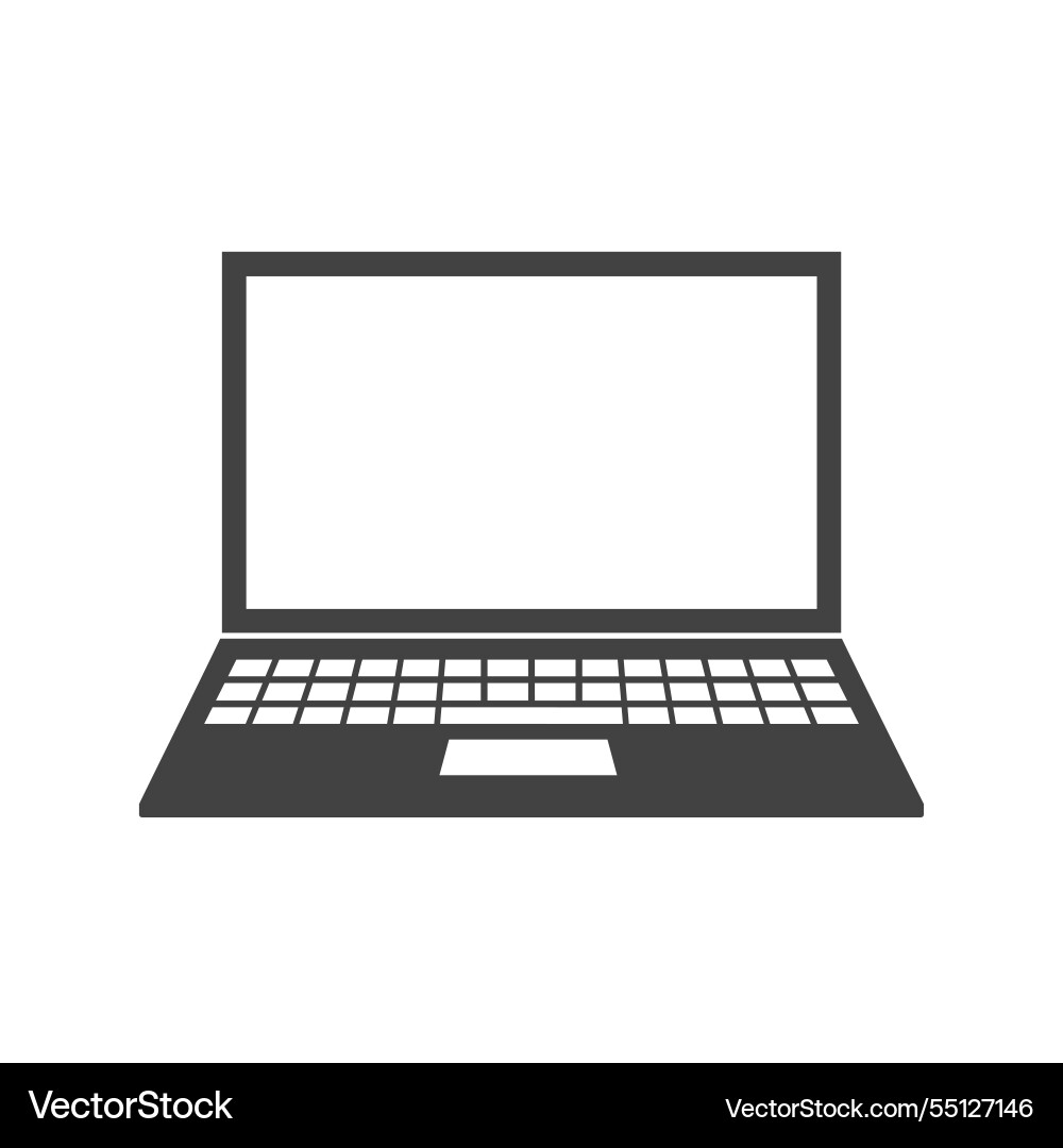 Notebook computer icon flat isolated on white Notebook computer icon flat isolated on white vector image