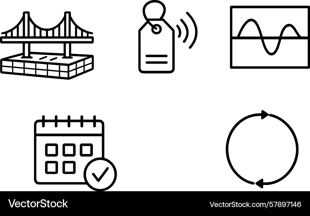 Outline of icons representing infrastructure Outline of icons representing infrastructure vector image