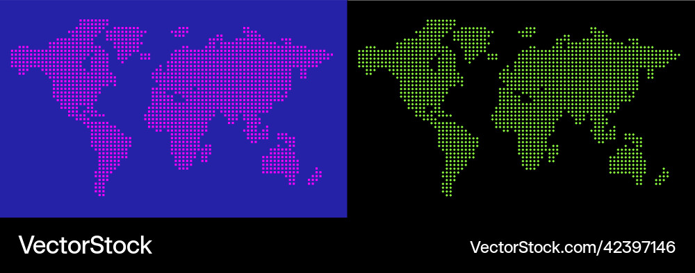 Set of flat maps the world infographic map data Set of flat maps the world infographic map data vector image