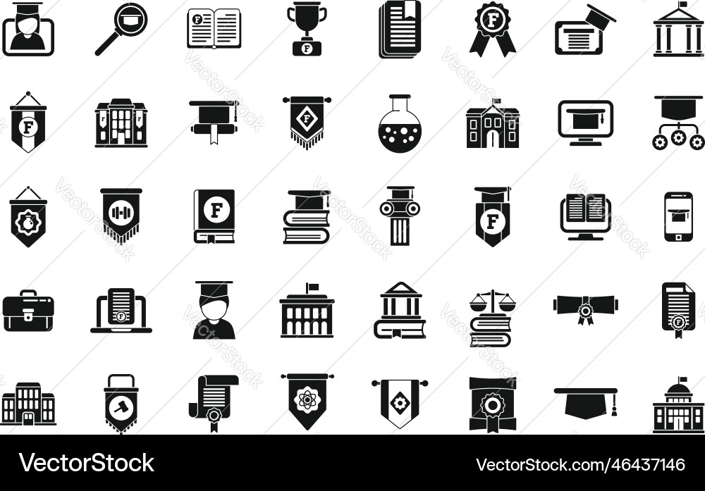 University department icons set simple Vector Image