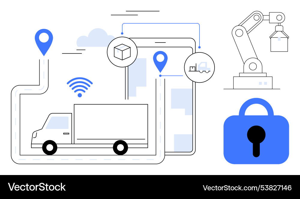 Visual representation of technology integration Visual representation of technology integration vector image