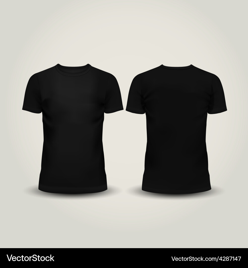 Black men t shirt isolated Royalty Free Vector Image