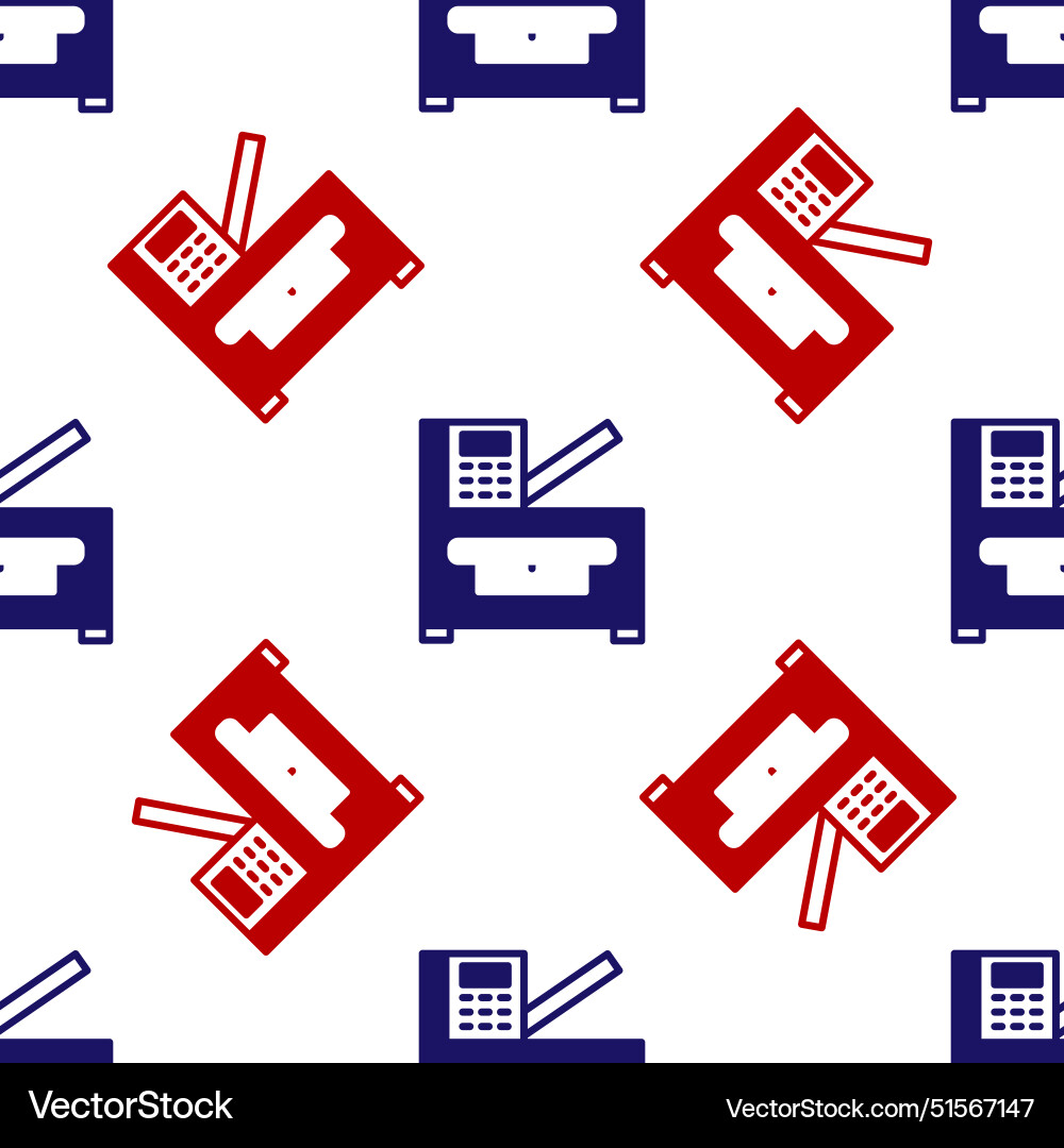 Blue and red office multifunction printer copy Vector Image