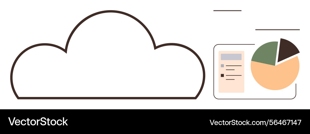 Cloud storage visualization with data analytics Cloud storage visualization with data analytics vector image