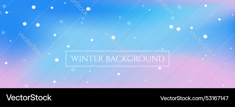 Gradient winter background with snowflakes cold Vector Image