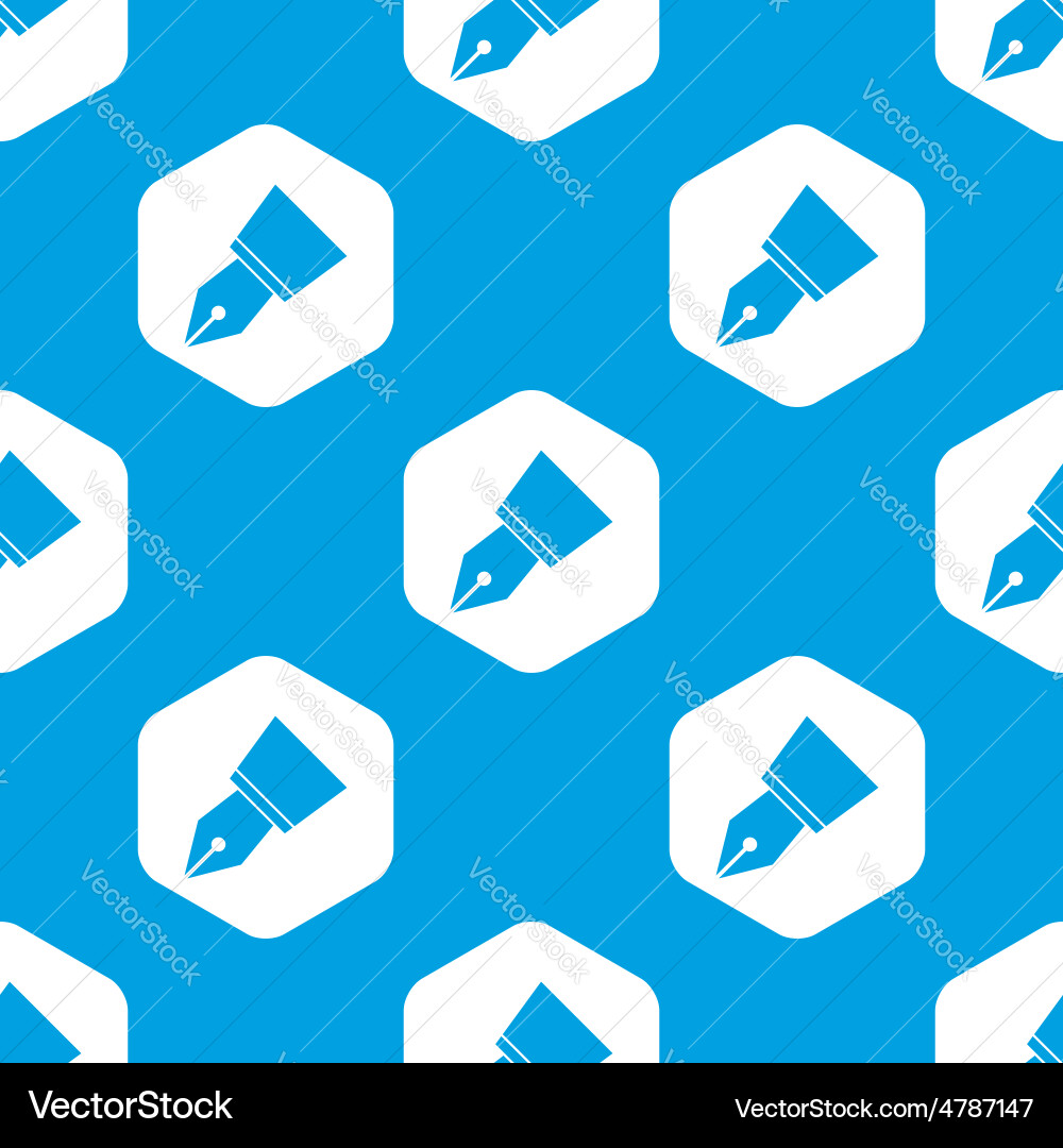 Ink pen nib hexagon pattern vector image