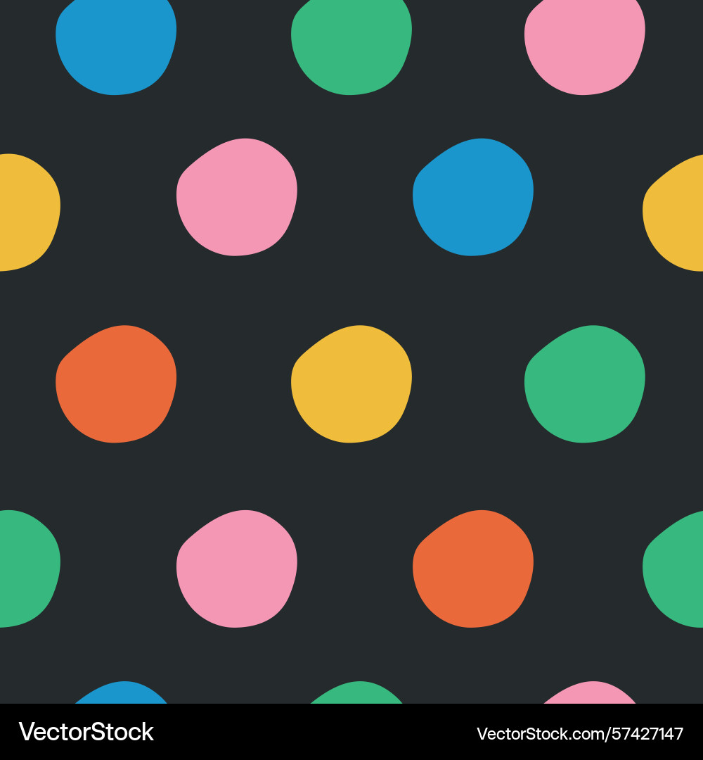 Seamless pattern with colorful circles on black Seamless pattern with colorful circles on black vector image