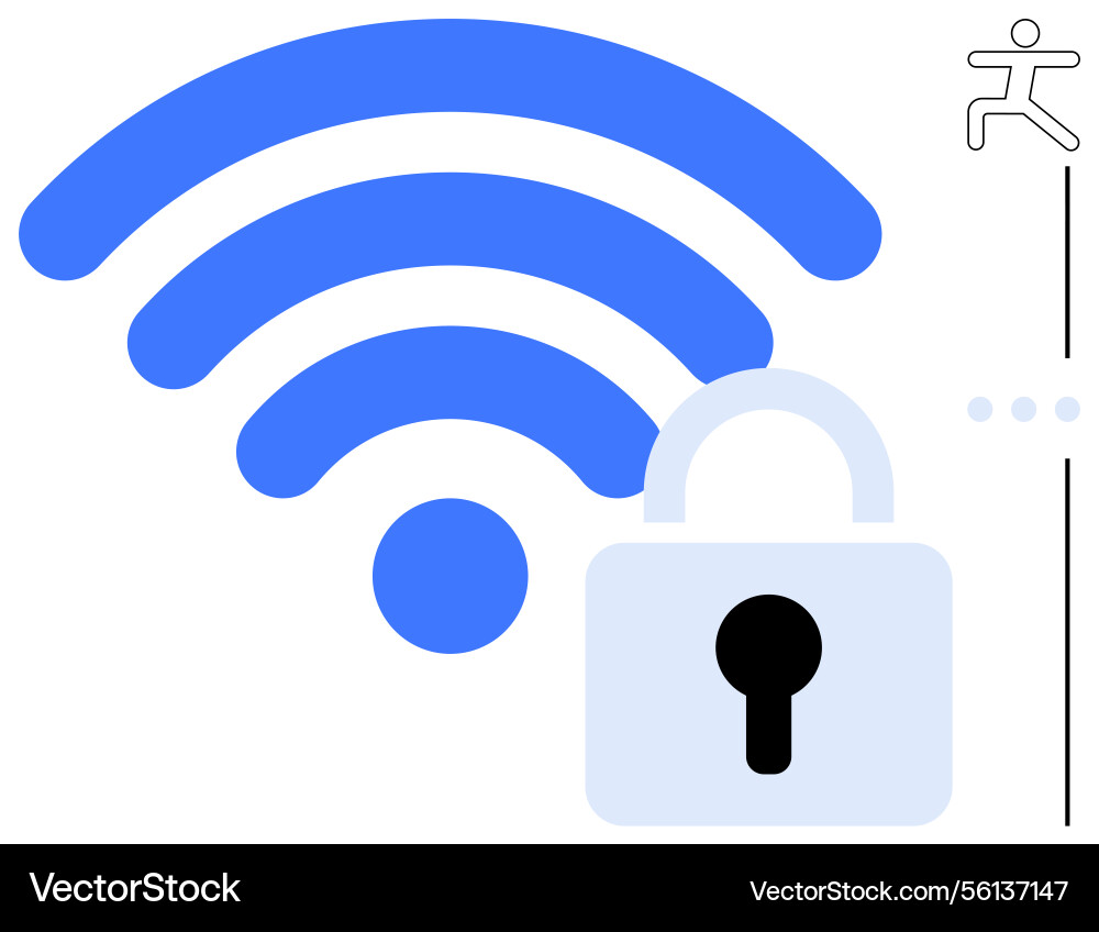 Securing wireless networks with locked Securing wireless networks with locked vector image