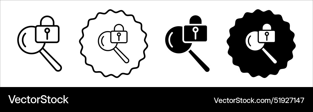Security scan icon symbol set collection vector image