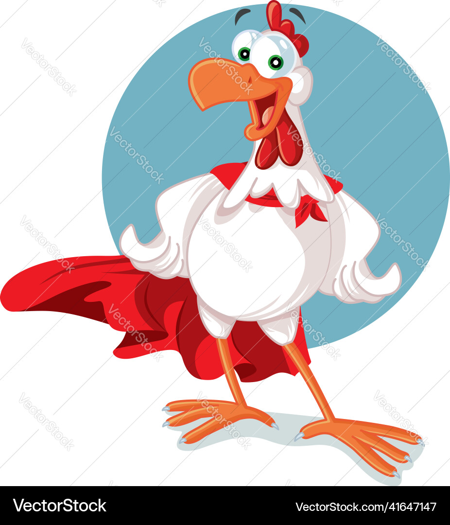 Superhero Rooster Mascot Vector Image