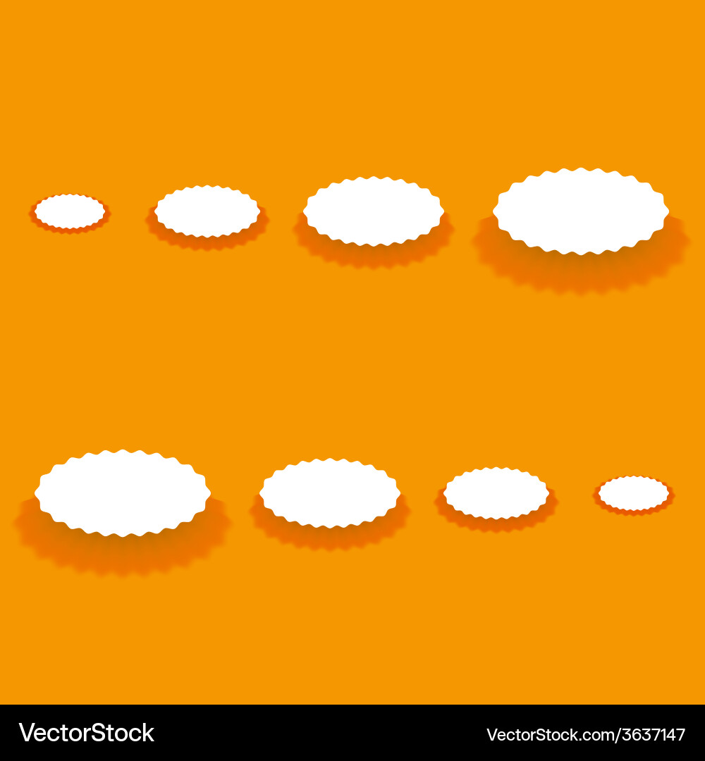 White material design paper buttons with shadow vector image