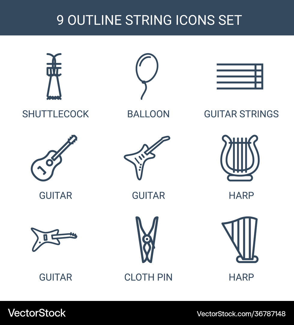 9 string icons (36787148) – Free Vector | VectorStock